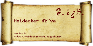 Heidecker Éva névjegykártya